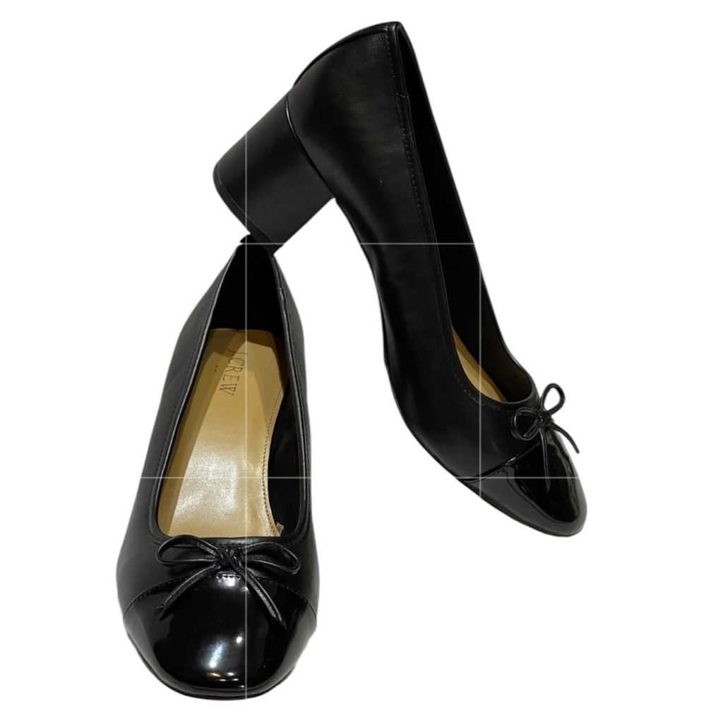 J CREW CAP-TOE BALLET BLOCK HEEL SZ 10 MED EUC